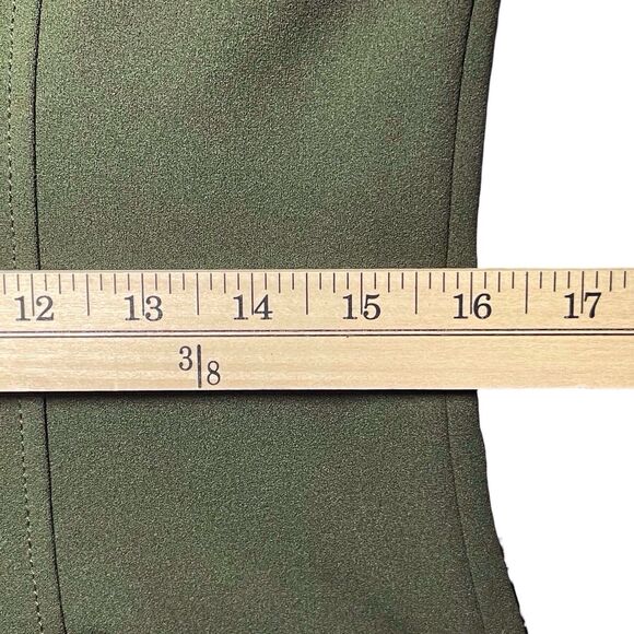 NWT Karl Lagerfeld Paris Short Puff-Sleeve Scuba Crepe Dress Size 8 Olive Green - Picture 14 of 16